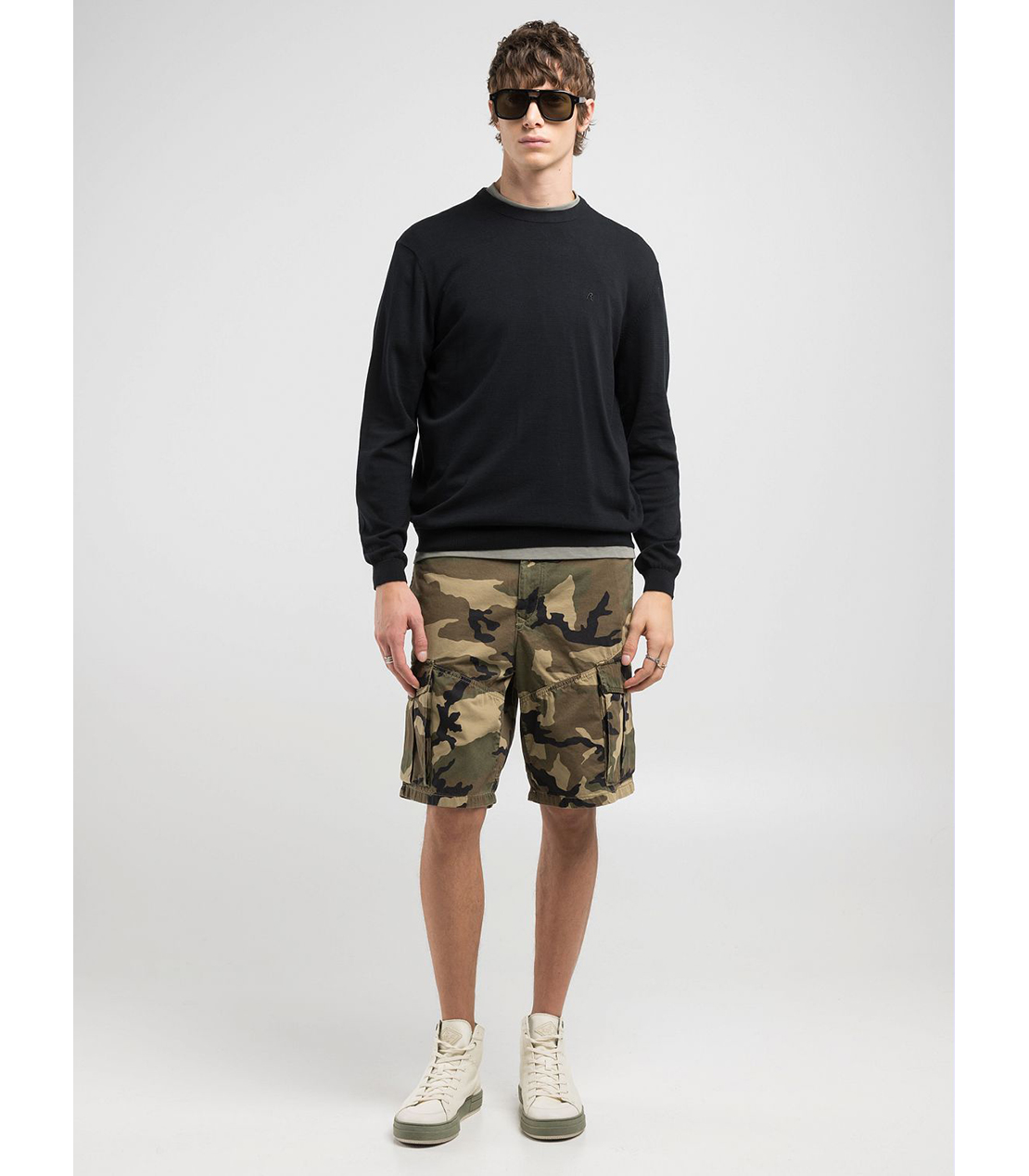 コットンクルーネックセーター 詳細画像 ブラック 4